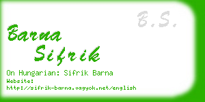 barna sifrik business card